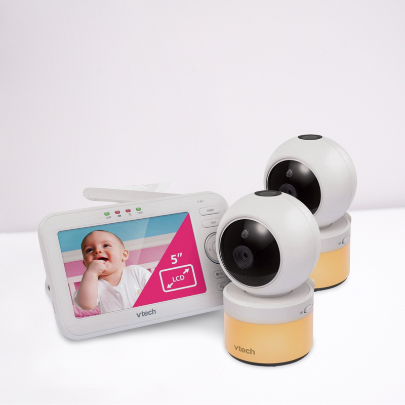 VTech 5” Dual-Camera Video Baby Monitor with Remote Pan, Tilt & Zoom, and Night Light Features