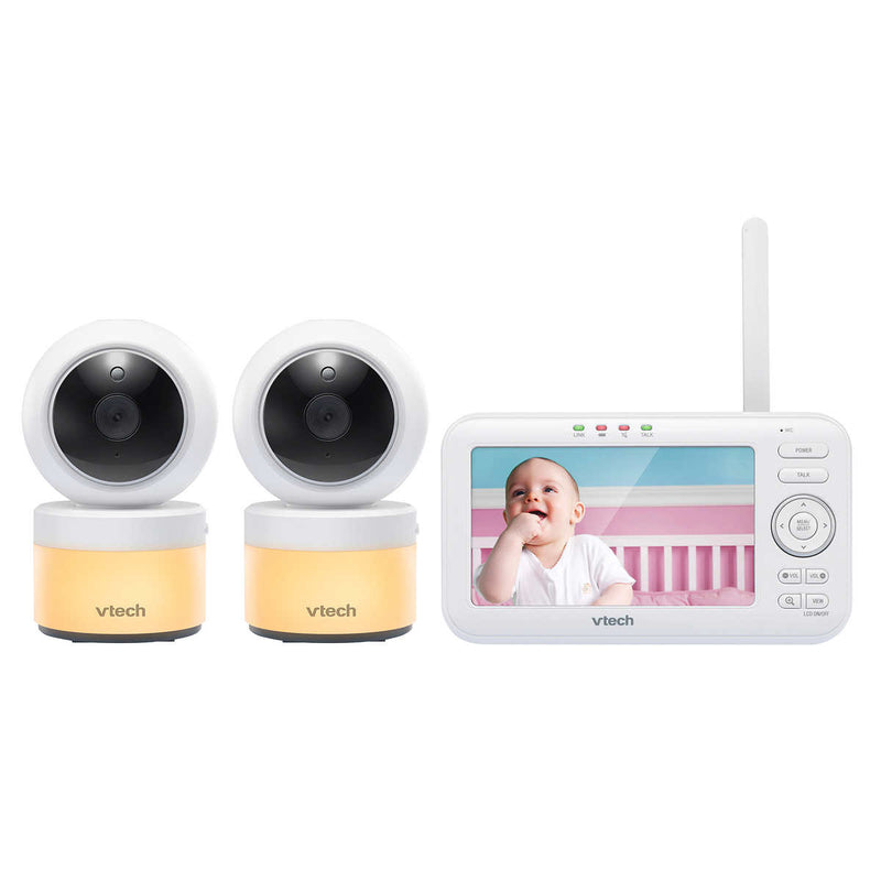 VTech 5” Dual-Camera Video Baby Monitor with Remote Pan, Tilt & Zoom, and Night Light Features