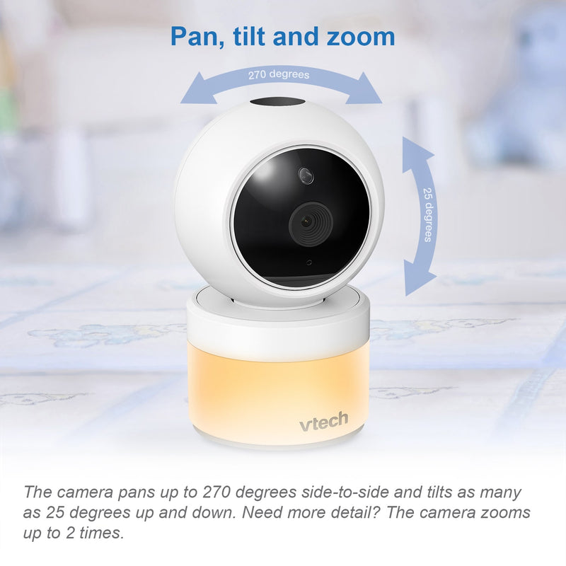 VTech 5” Dual-Camera Video Baby Monitor with Remote Pan, Tilt & Zoom, and Night Light Features