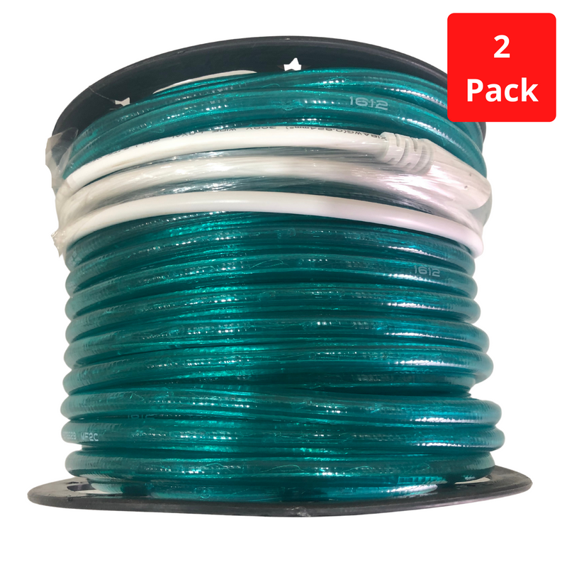 Flexilight 2-Pack 150Ft Rope Light 120V 2-Wire 3/8” 10mm Incandescent Bulbs (Aqua Blue)