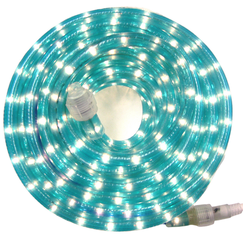 Flexilight 150Ft Rope Light 12V 2-Wire 1/2” 13mm Incandescent Bulbs (Aqua Blue)