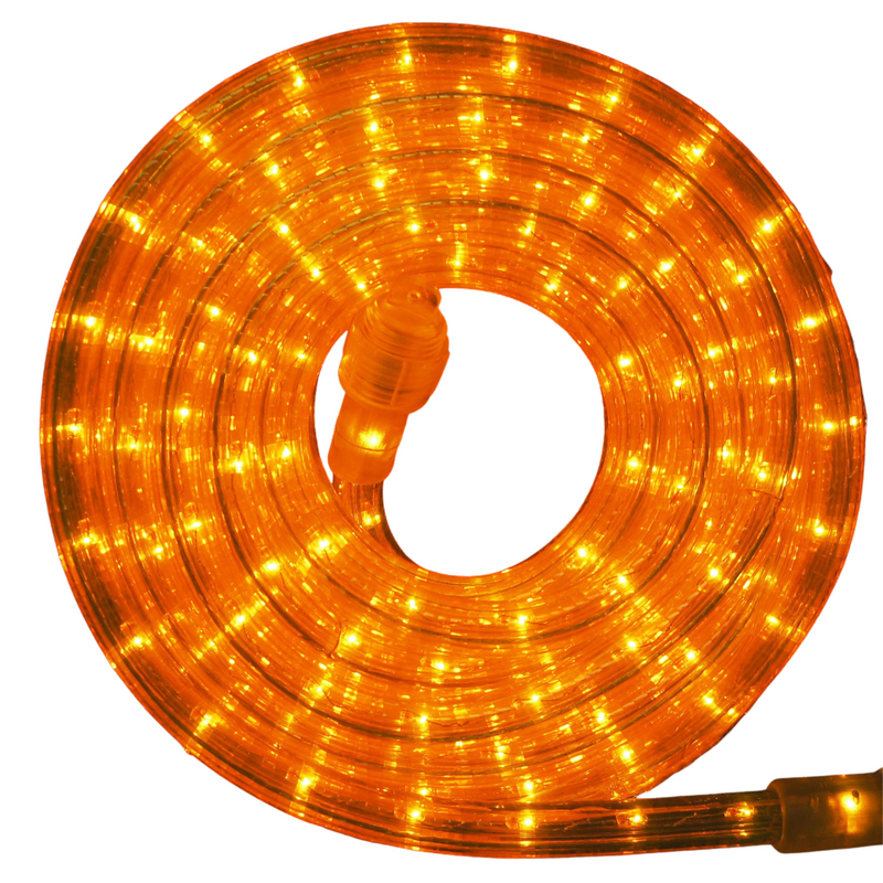 Flexilight 150Ft Rope Light 120V 2-Wire 3/8” 10mm Incandescent Bulbs Indoor Outdoor Home Decoration Christmas Party Garden (Orange)