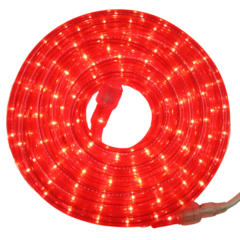 Flexilight 200Ft Rope Light 120V 2-Wire 1/2” 13mm Incandescent Bulbs Indoor Outdoor Home Decoration Christmas Party Garden (Red)