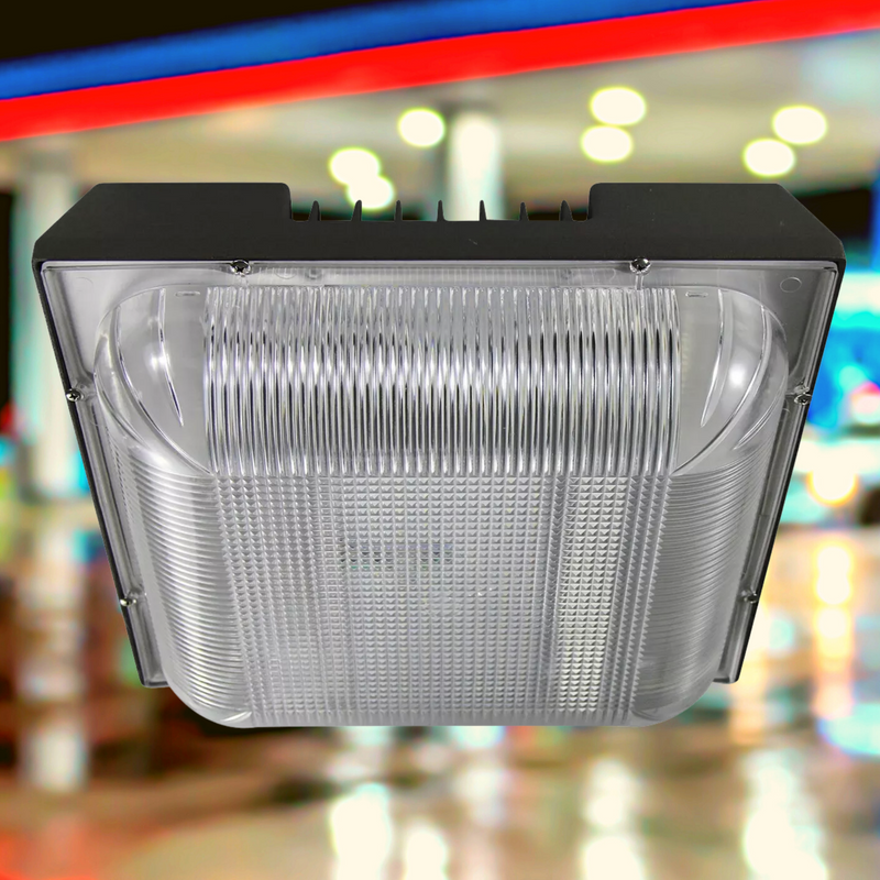 LeVanier LED Canopy Light 75W 9000Lm Brown Finish 120-277V IP65 Wet Location Parking Garage Gas Station Work Shop ETL cETL 5000K