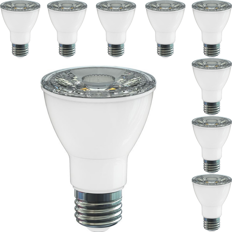 LeVanier 8-Pack LED PAR20 7W 50W Equivalent CRI90 Warm White Wet Location Dimmable 25,000 Hours LED Light Bulb E26 Base | 3000K