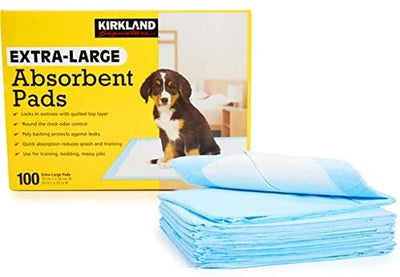 Kirkland Signature 100 Pack Extra Large Absorbent Pads for Dogs and Pu