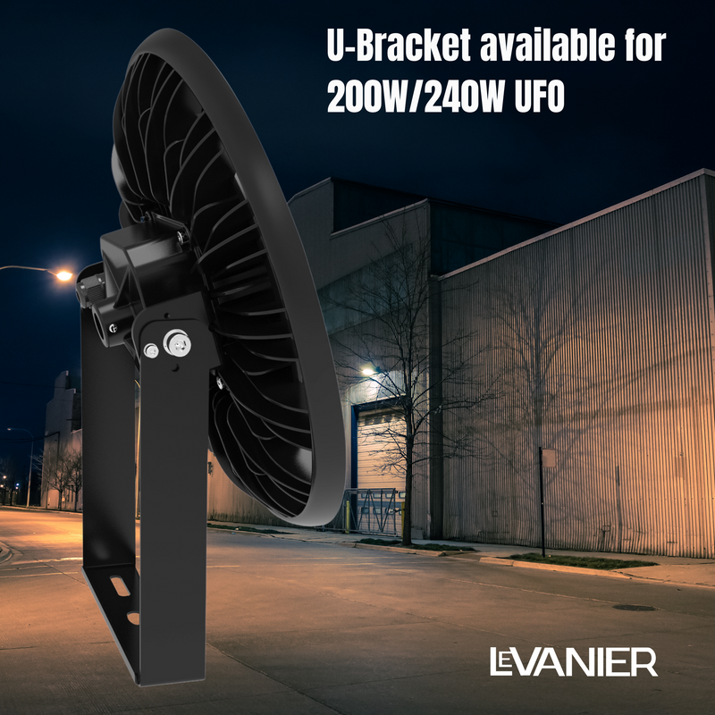 LeVanier 200W 240W UFO LED High Bay Light U Bracket Yoke Aluminum Mounting Bracket with Screws