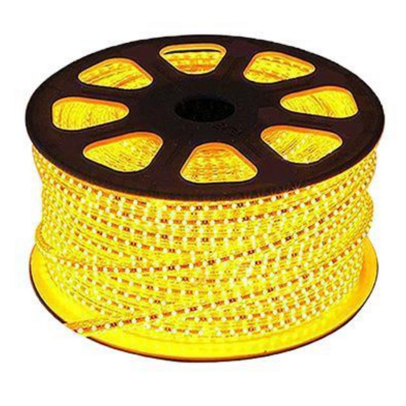 Flexilight 50m 164Ft SMD5050 LED Strip Light Rope Light Neon Light 7x14mm 2 Wire 22Lm LED High Output 60LED m 120V Indoor Outdoor ETL cETL Yellow